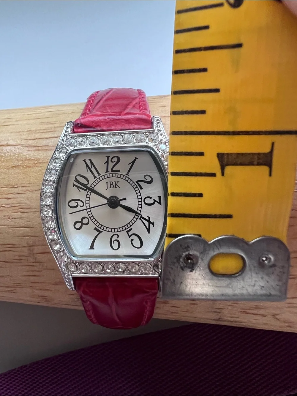 Vintage Camrose & Kross JBK Crystal Accent Red Leather Band Watch